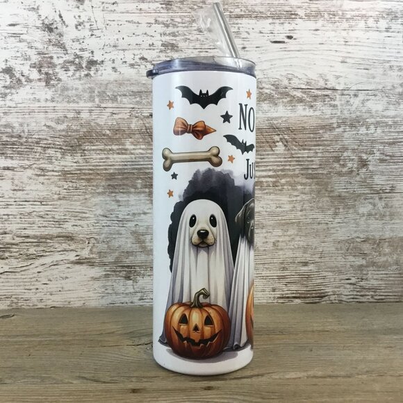 Dog No Tricks No Treats Halloween 20 oz Skinny Tumbler - Picture 5 of 6